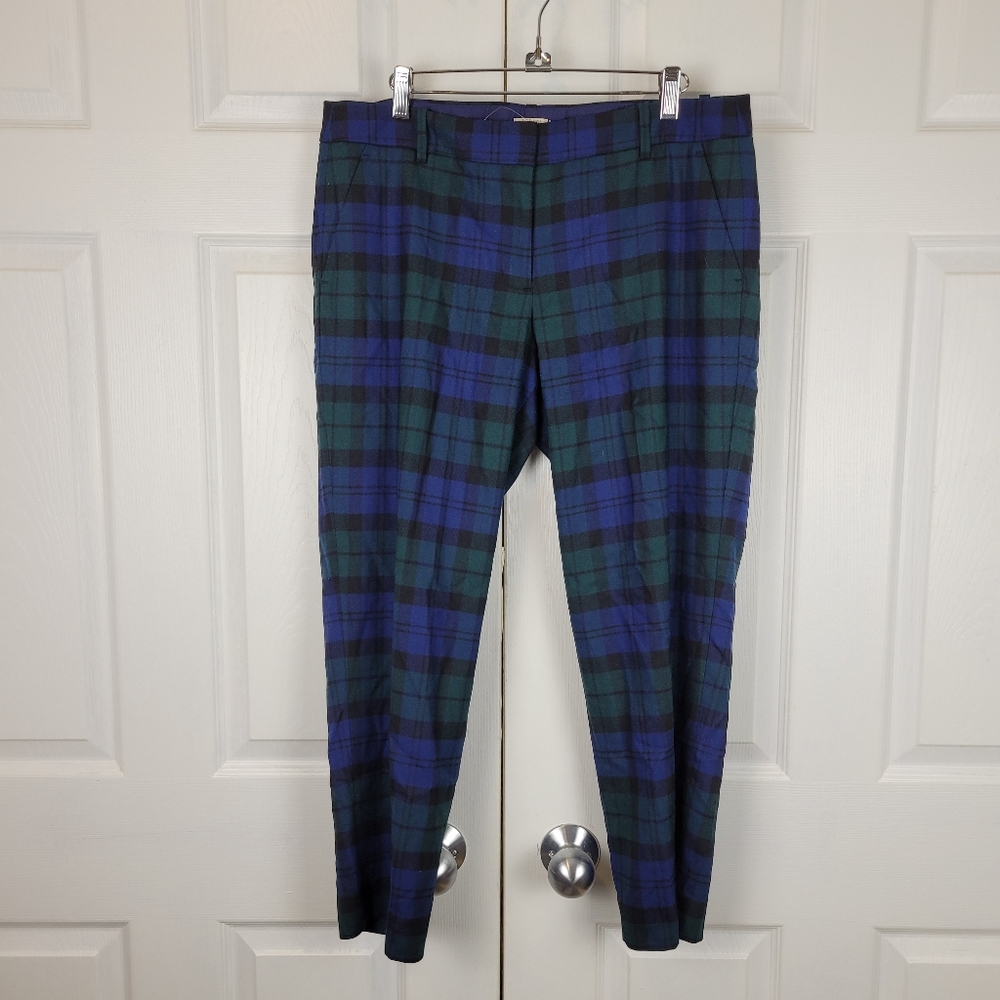 Plaid Tartan Pants in Blue and Green